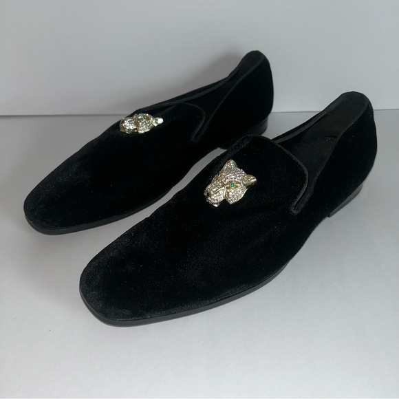Aldo Velvet Men's Slip Ons W/ Jeweled Jaguar Head. Mid 2000-2010 Collection 12 M